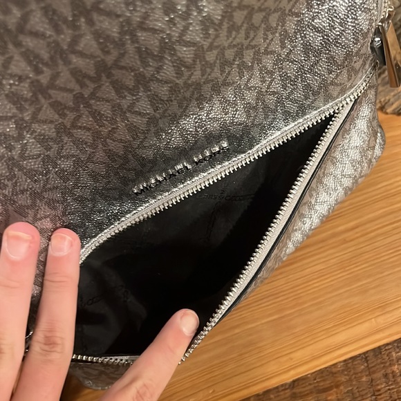sliver and black Michael Kors purse backpack - Picture 8 of 8